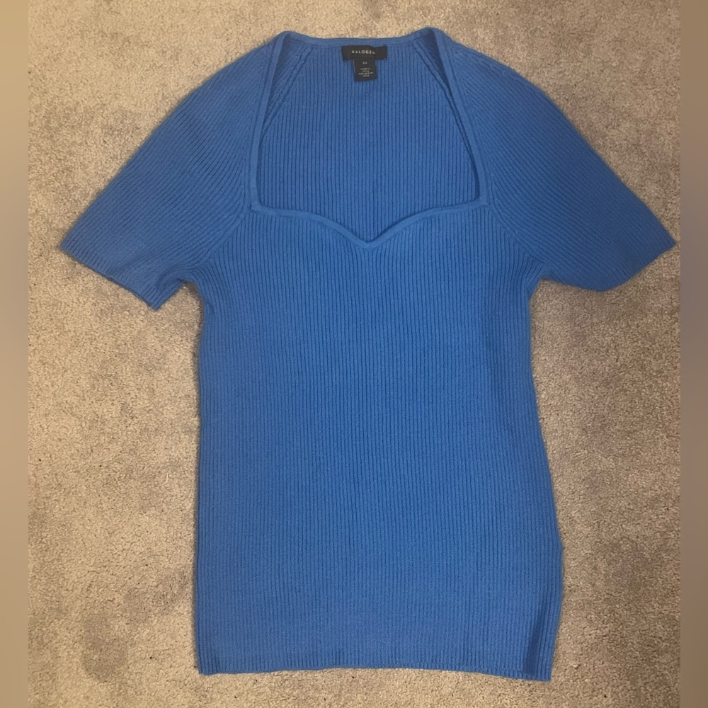Blue halogen top xs new never worn